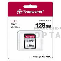 Карта памяти 128 Гб SDXC Transcend 300S UHS-I U3